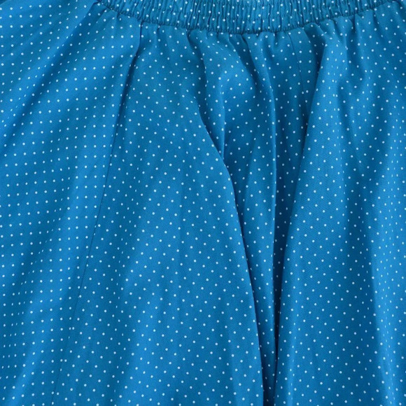Vintage Malco Modes "Partners Please!" Blue Polka Dot Flowy Midi Skirt M - Picture 10 of 12
